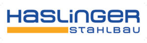 Kundenlogo in blauer Schrift